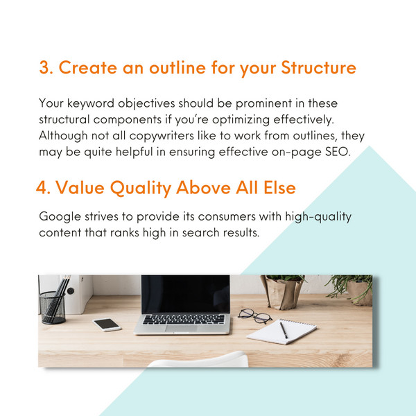 create outline structure and above all value quality