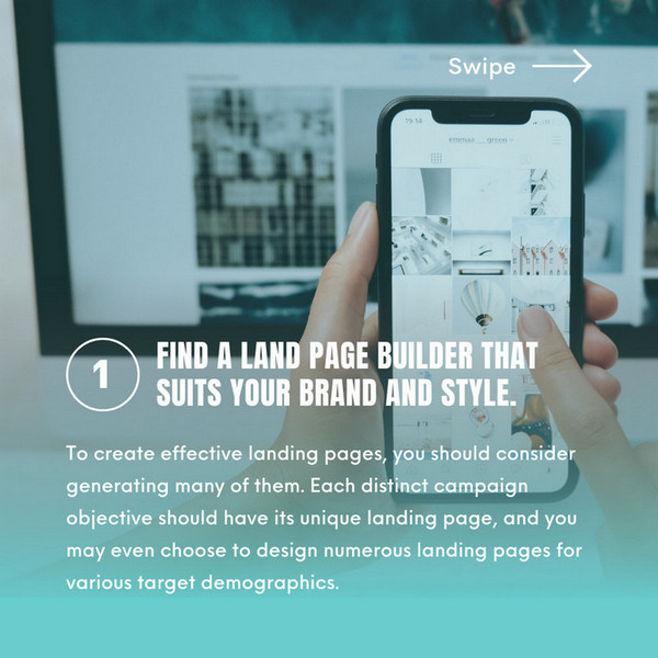 creating landing page step 1. Find a Land Page Builder that suits your brand and style