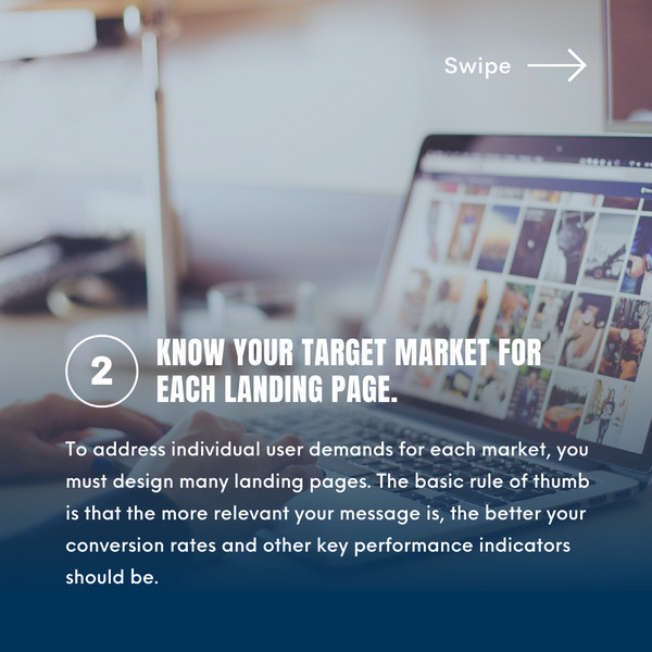Creating landing page step 2. Know your target market for each landing page