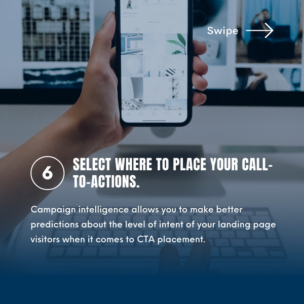 creating landing page step 6. Select where to place your Call-to-Actions