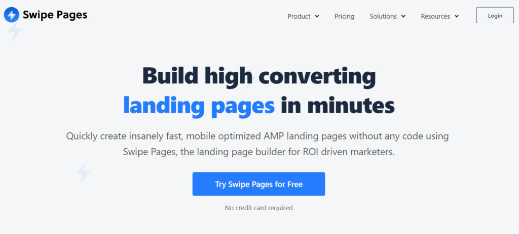 creating landing page swippages