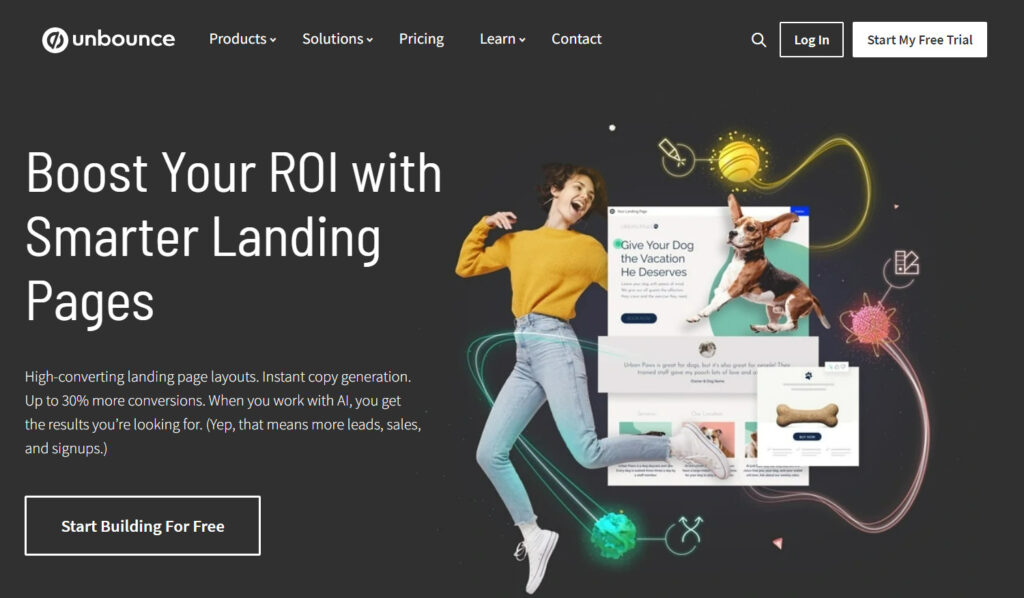 creating landing page Unbounce