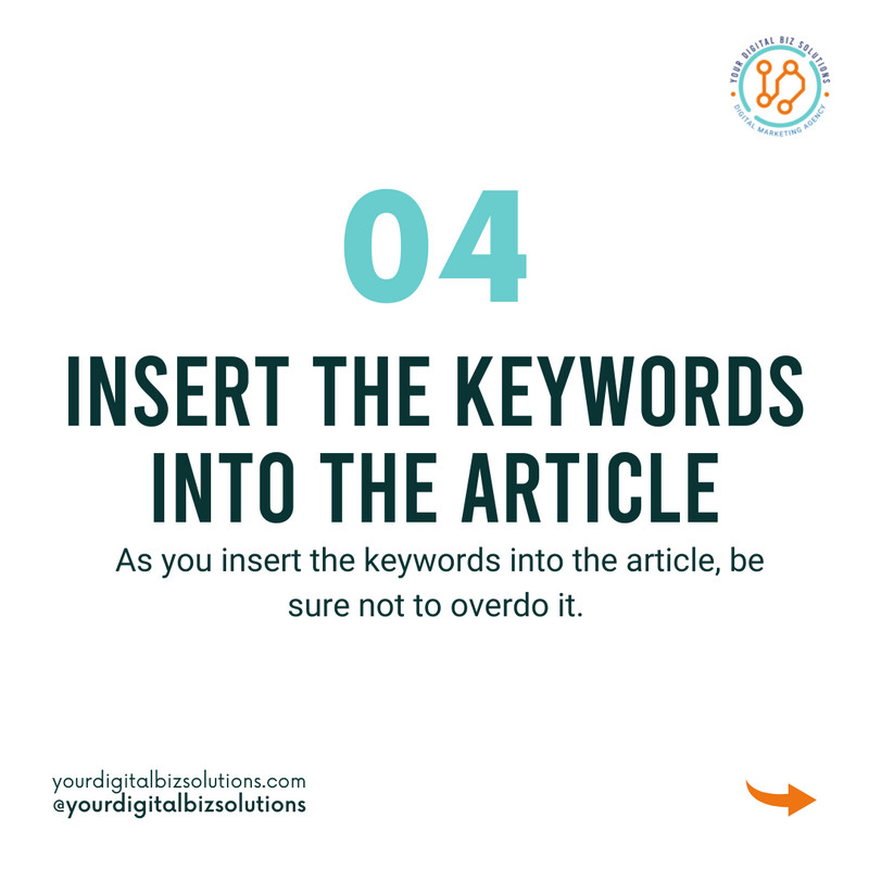 How To Write a Blog Post like a Pro Step 4 Insert Keywords Into the Article