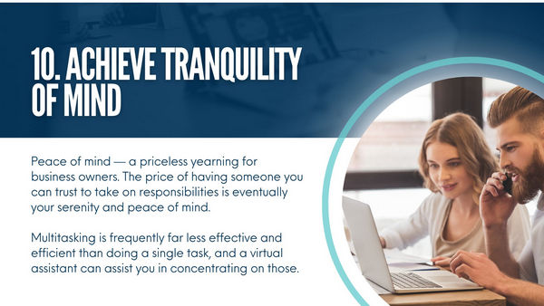 Achieve tranquility of mind - benefits of hiring a virtual assistant