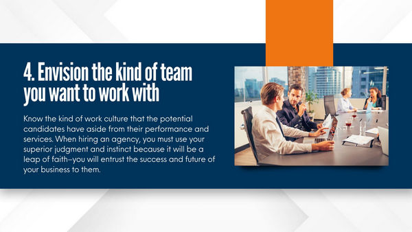 how to choose the best marketing agency - Step 4 Envision the kind of team you want to work with