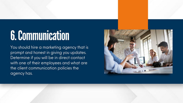 how to choose the best marketing agency - Step 6 Communication